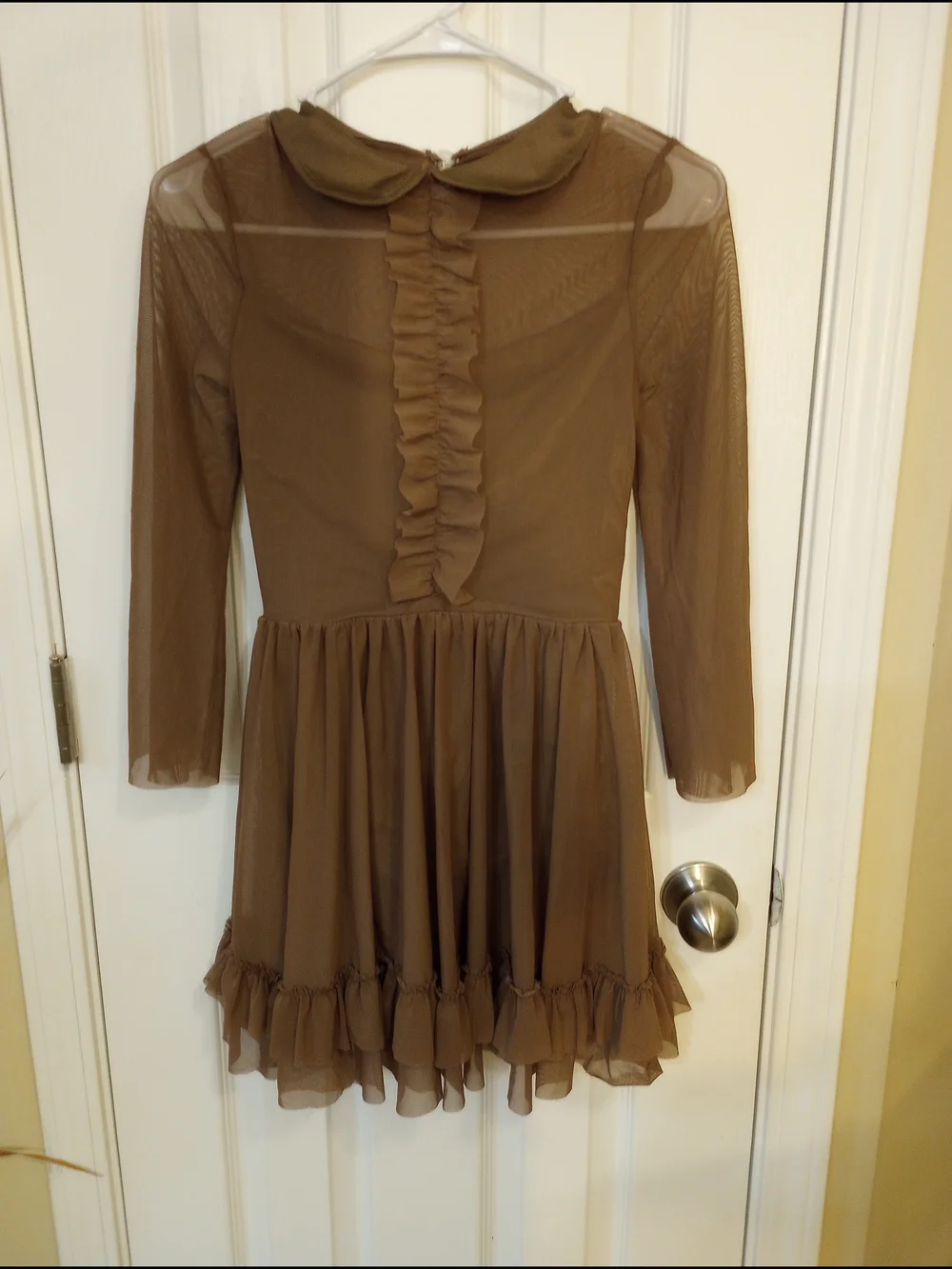 Weissman Brown Ruffled Mesh Dress for Girls